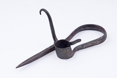 Lot 199 - A wrought iron miner's candle holder or ‘Sticking Tommy’