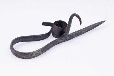 Lot 199 - A wrought iron miner's candle holder or ‘Sticking Tommy’