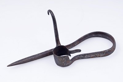 Lot 199 - A wrought iron miner's candle holder or ‘Sticking Tommy’
