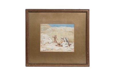 Lot 333 - N. Haddon - Camel with boy | watercolour