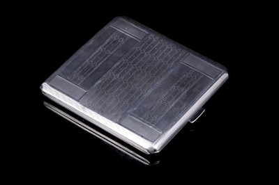 Lot 132 - A 1930s silver cigarette case with Art Deco guilloche decoration