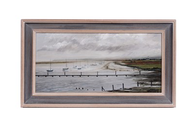 Lot 372 - Sir Keith Ross - Big Tide at Gins Farm, Beaulieu River | oil
