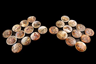 Lot 250 - A collection of twenty-four 19th Century transfer-printed pot lids