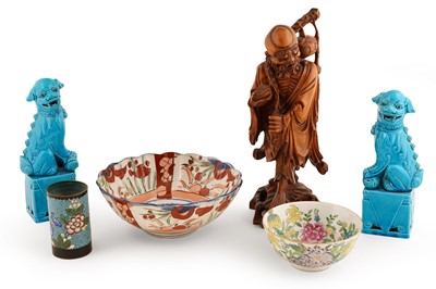 Lot 188 - A carved oriental ‘Rootman’ figure; and others