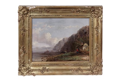 Lot 321 - Circle of Edward William Cooke - Fisherfolk on the shoreline | oil