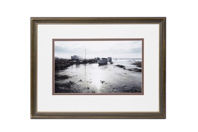 Lot 359 - Christine Slade - Boats on the shoreline at dawn | pastel