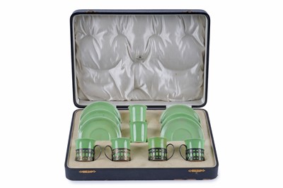 Lot 222 - A cased Shelley coffee service