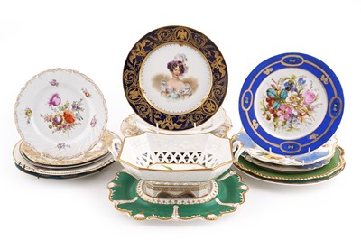 Lot 251 - A collection of 19th Century porcelain cabinet plates