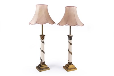 Lot 178 - An impressive pair of Neoclassical table lamps
