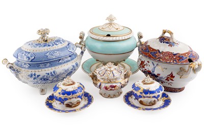 Lot 253 - Three 19th Century lidded tureens and covers; and other items