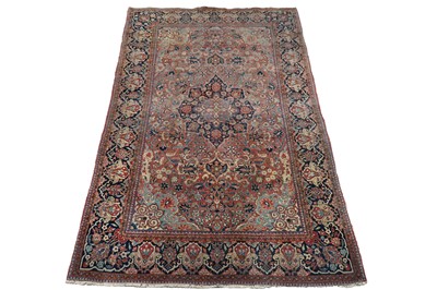 Lot 128 - A late 19th Century hand-knotted woollen Kashan rug