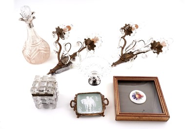 Lot 202 - A cut glass bonbon dish; and other items