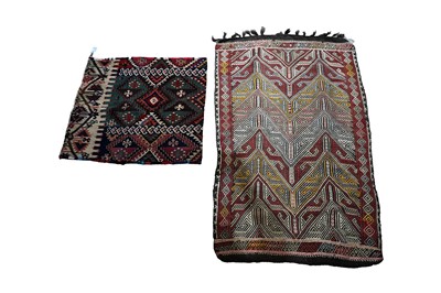 Lot 141 - An early to mid-20th Century Anatolian wide runner; and another similar fragment