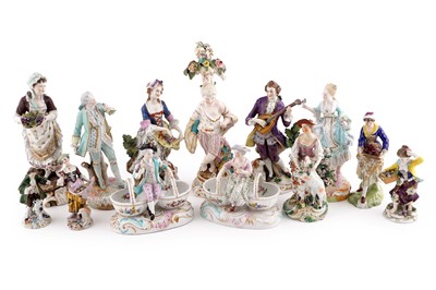 Lot 246 - A collection of Continental and English hard paste figural studies