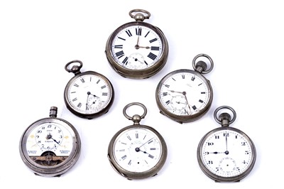 Lot 125 - A collection of six open-faced pocket watches