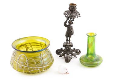 Lot 195 - A Loetz style glass bowl; and other items