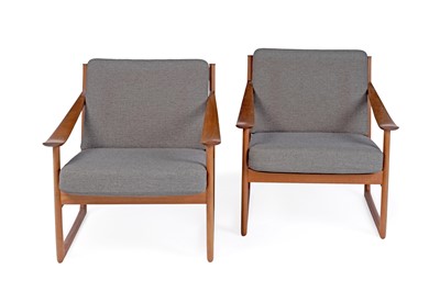 Lot 63 - Peter Hvidt and Orla Mølgaard-Nielsen France & Son: a pair of model FD130 teak-framed armchairs