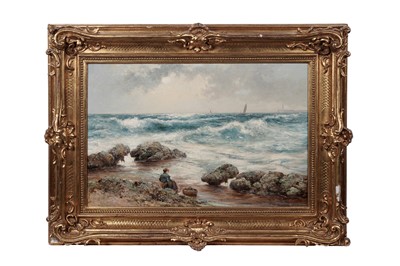 Lot 249 - David James - A woman sat on the shore | oil
