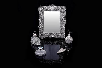 Lot 190 - An Elizabeth II dressing table mirror; and silver mounted dressing table items