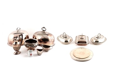 Lot 307 - Two large, silver-plated tureen covers