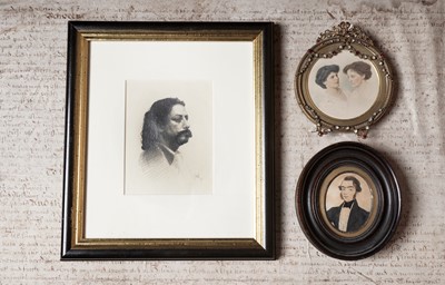 Lot 399 - Three portraits | watercolours and pencil