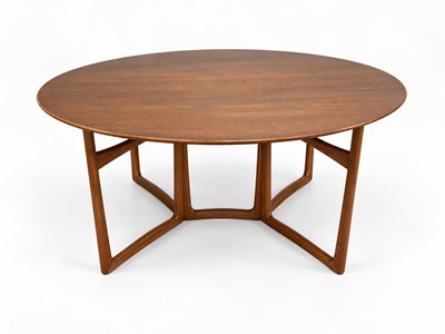 Lot 66 - Peter Hvidt and Orla Molgaard-Nielsen France & Son: an oval teak drop-leaf dining table
