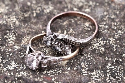 Lot 56 - Two early 20th Century white spinel rings on gold