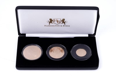 Lot 19 - Harrington & Byrne Charles III 22ct gold Three-Coin Proof Collection