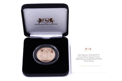 Lot 24 - Harrington & Byrne Elizabeth II 22ct gold Coronation Anniversary Proof Coin (first strike)