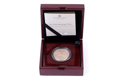 Lot 29 - Royal Mint Elizabeth II 22ct gold Brilliant Uncirculated 5-Sovereign Piece