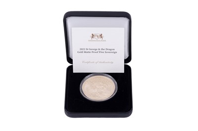 Lot 41 - Harrington & Byrne Elizabeth II 22ct gold Five Sovereign Matte Proof Coin