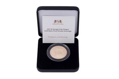 Lot 44 - Harrington & Byrne Elizabeth II gold St George and the Dragon Matte Proof Double Sovereign
