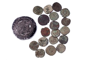 Lot 63 - Charles I halfcrown; and a selection of Charles I copper farthings