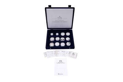 Lot 76 - Royal Mint Queen Elizabeth II Commemorative Coin Collection; and two Alderney proof coins