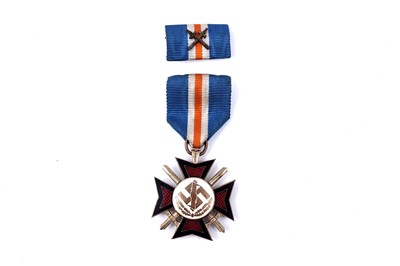 Lot 271 - A scarce Dutch NSB Mussert Cross Award with Swords