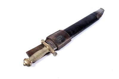 Lot 193 - French Model 1831 Marines Sidearm and leather covered scabbard
