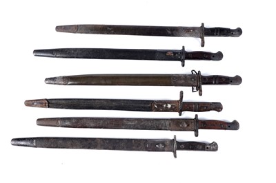 Lot 206 - Six British First World War P1907 bayonets