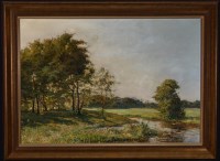 Lot 112 - Sigurd Schou (Danish 1875-1944) Trees by a...
