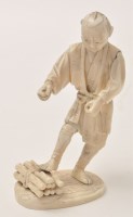Lot 191 - Japanese part ivory figure of a faggot...