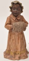 Lot 199 - A Goldscheider figure of a girl holding a muff,...