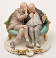 Lot 364 - Italian Capodimonte figure group, 'The Joke',...