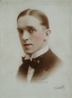 Lot 413 - An early colourgraph portrait of Stan Laurel,...