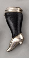 Lot 788 - A leather and plated vesta case, in the form...