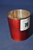 Lot 70 - A Russian silver and red guilloche enamel...