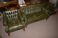 Lot 628 - A modern three-piece leather sitting room...