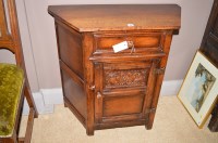 Lot 748 - A pair of reproduction oak side cabinets, by...