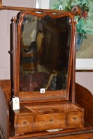 Lot 754 - An 18th Century figured walnut toilet mirror,...