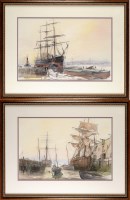 Lot 78 - Peter Cecil Knox (1942-) ''THE WHARF, LOW TIDE'...