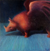 Lot 172 - John Boyd (1957-) ''WINGED RHINOCEROS'' signed...
