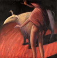 Lot 173 - John Boyd (1957-) FIGURE AND HORNED BEAST...